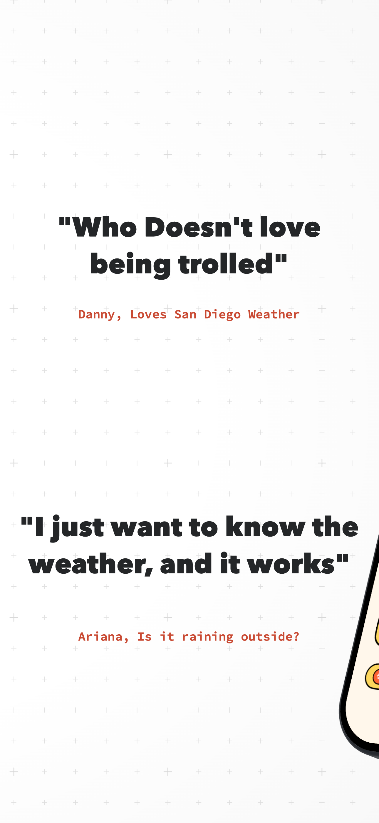 App Store quote screenshot with user review style copy.